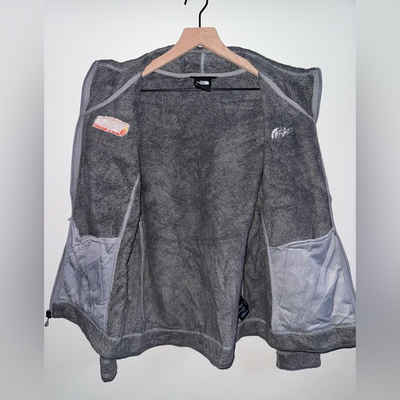The North Face Knit Collared Zip Up Jacket Grey Polyester Women’s Size Large - Picture 8 of 14